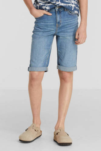 anytime slim fit denim short med wash