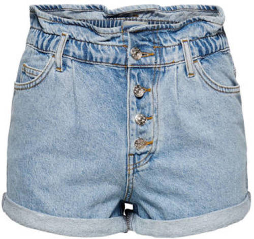 Only high waist straight fit jeans short ONLCUBA light blue denim