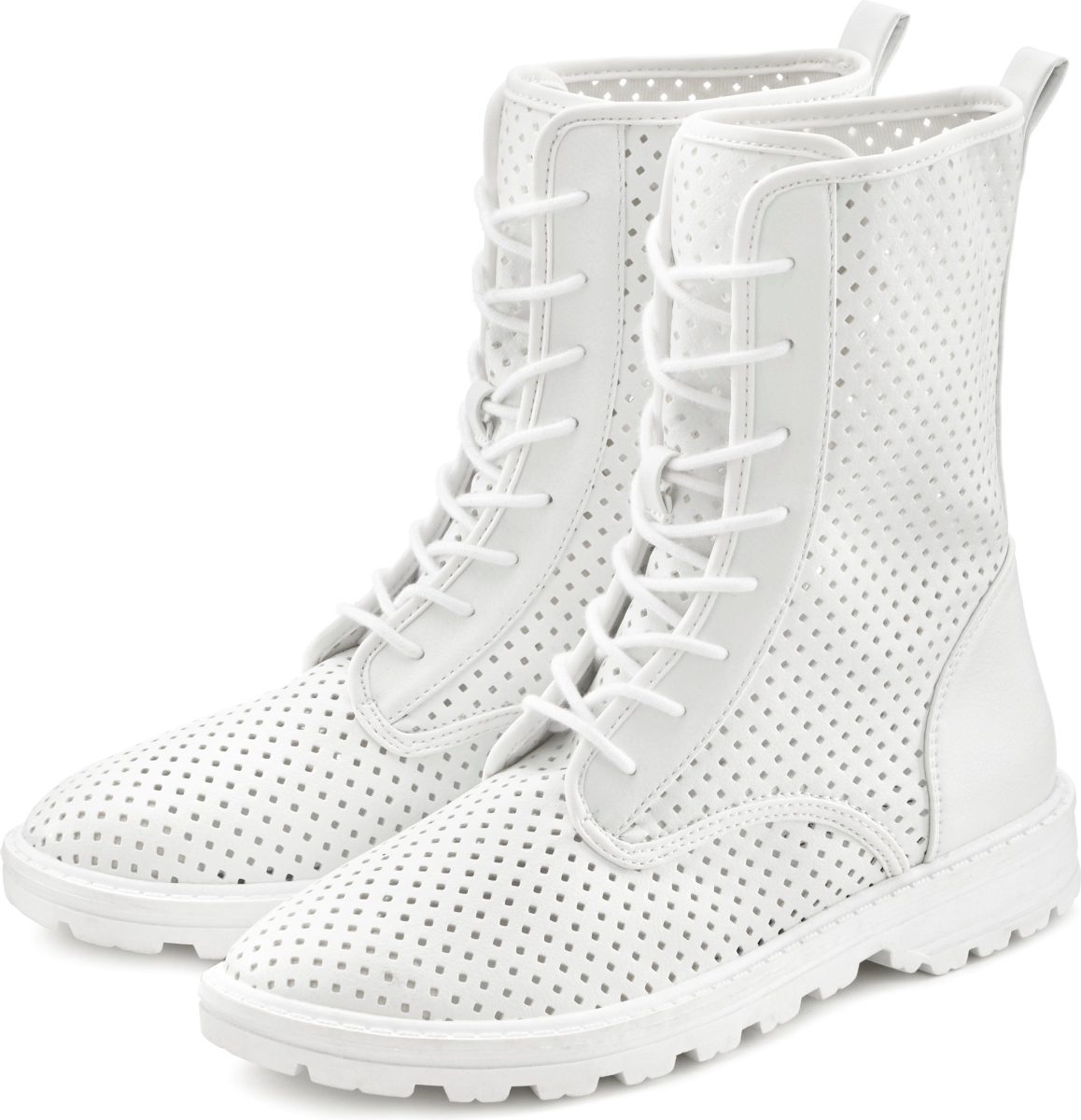 Lascana Laarsjes Boots met vetersluiting en modieuze uitsparingen