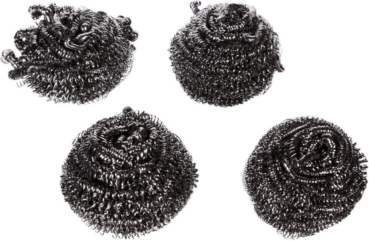 5five Set van 8x stuks staalsponsjes/zilversponsjes zilvergrijs 6 cm van RVS