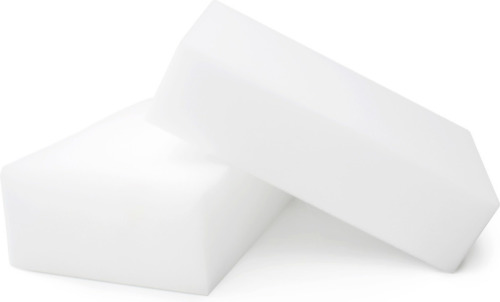5five Set van 4x stuks wondersponsjes/keukensponsjes wit 10 cm van melaminehars