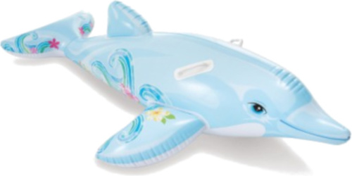 Intex opblaasdier dolfijn ride on 175 x 66 cm vinyl blauw