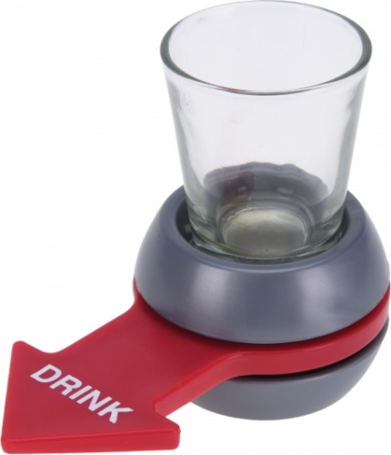 Free and Easy drankspel Shot Spinner 10 cm rood