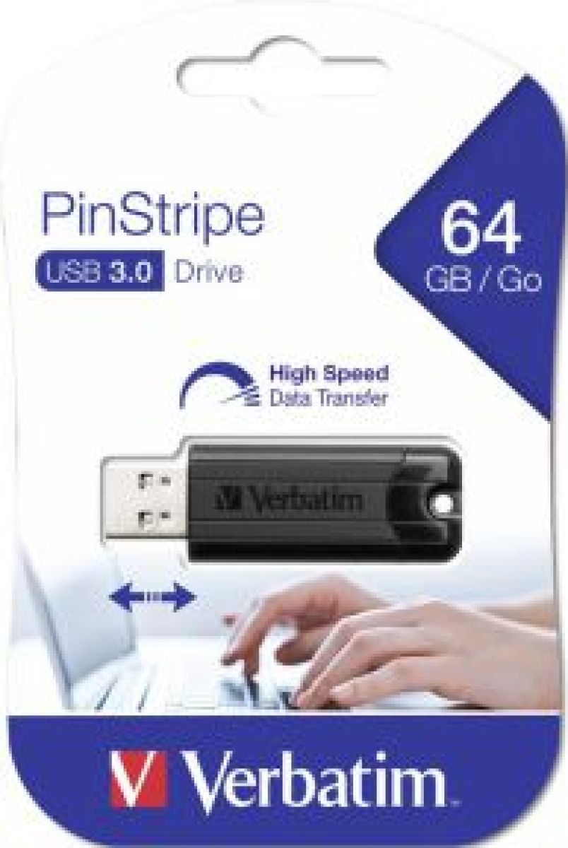 Verbatim Store n Go Pinstripe USB 3.0 zwart 64GB