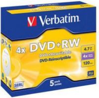 DVD+RW Verbatim 4X 5st. Jewelcase