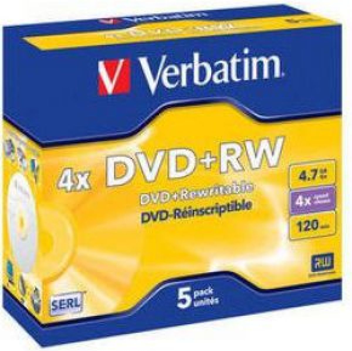 DVD+RW Verbatim 4X 5st. Jewelcase