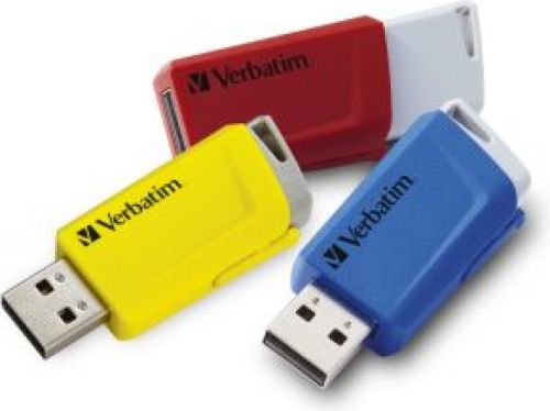 Verbatim Store 'n' Click USB flash drive 32 GB Blauw, Grijs, Rood