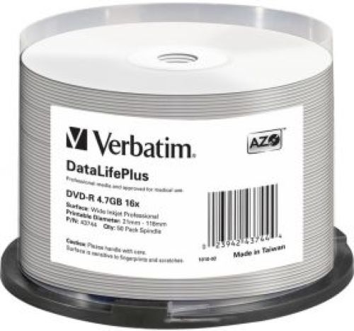 1x50 Verbatim DVD-R 4.7GB 16x wide printable NON-ID