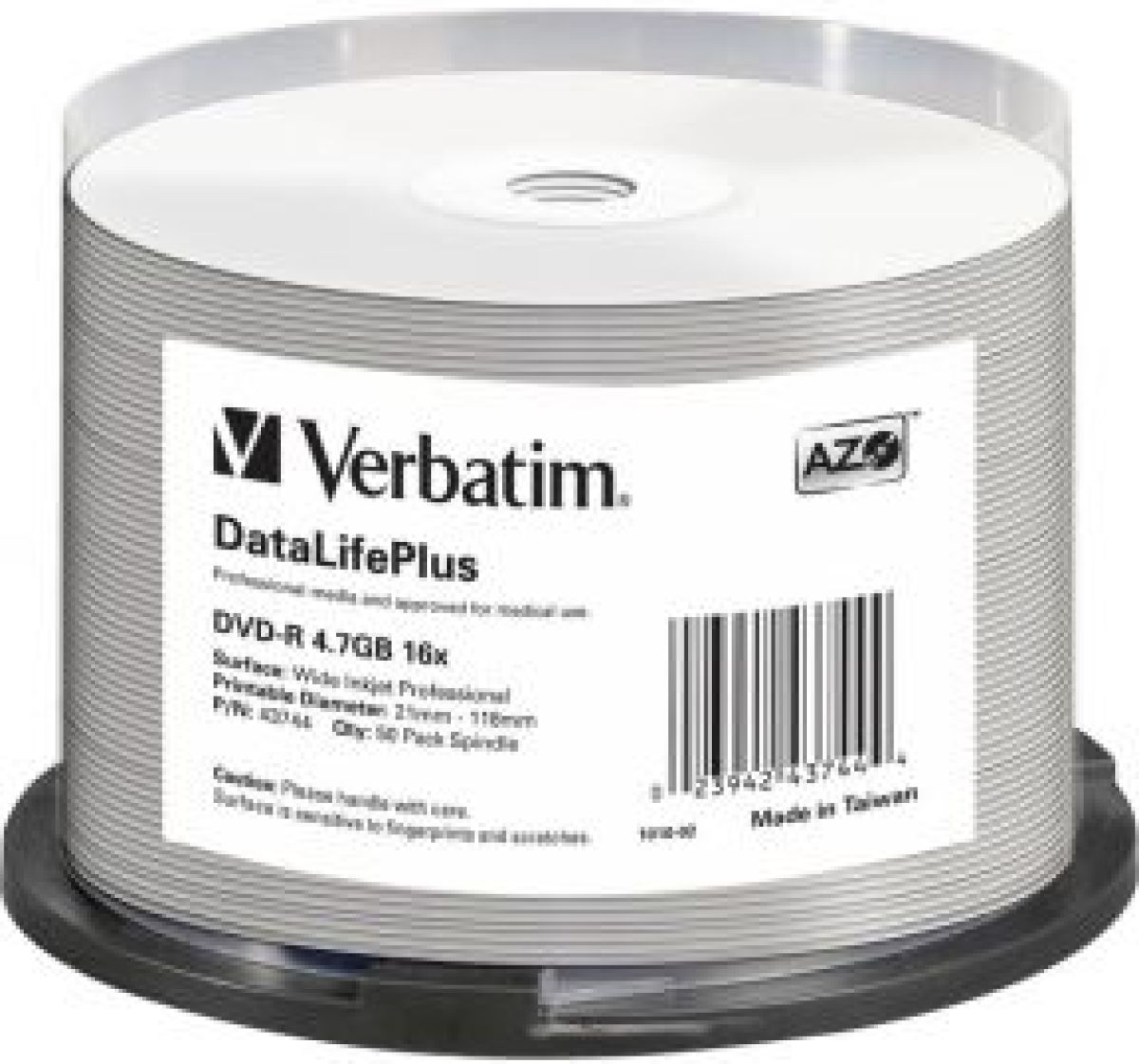 1x50 Verbatim DVD-R 4.7GB 16x wide printable NON-ID