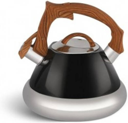 EDENBERG Black Line - Luxe Rvs Fluitketel - 3 Liter - Zwart, Rvs