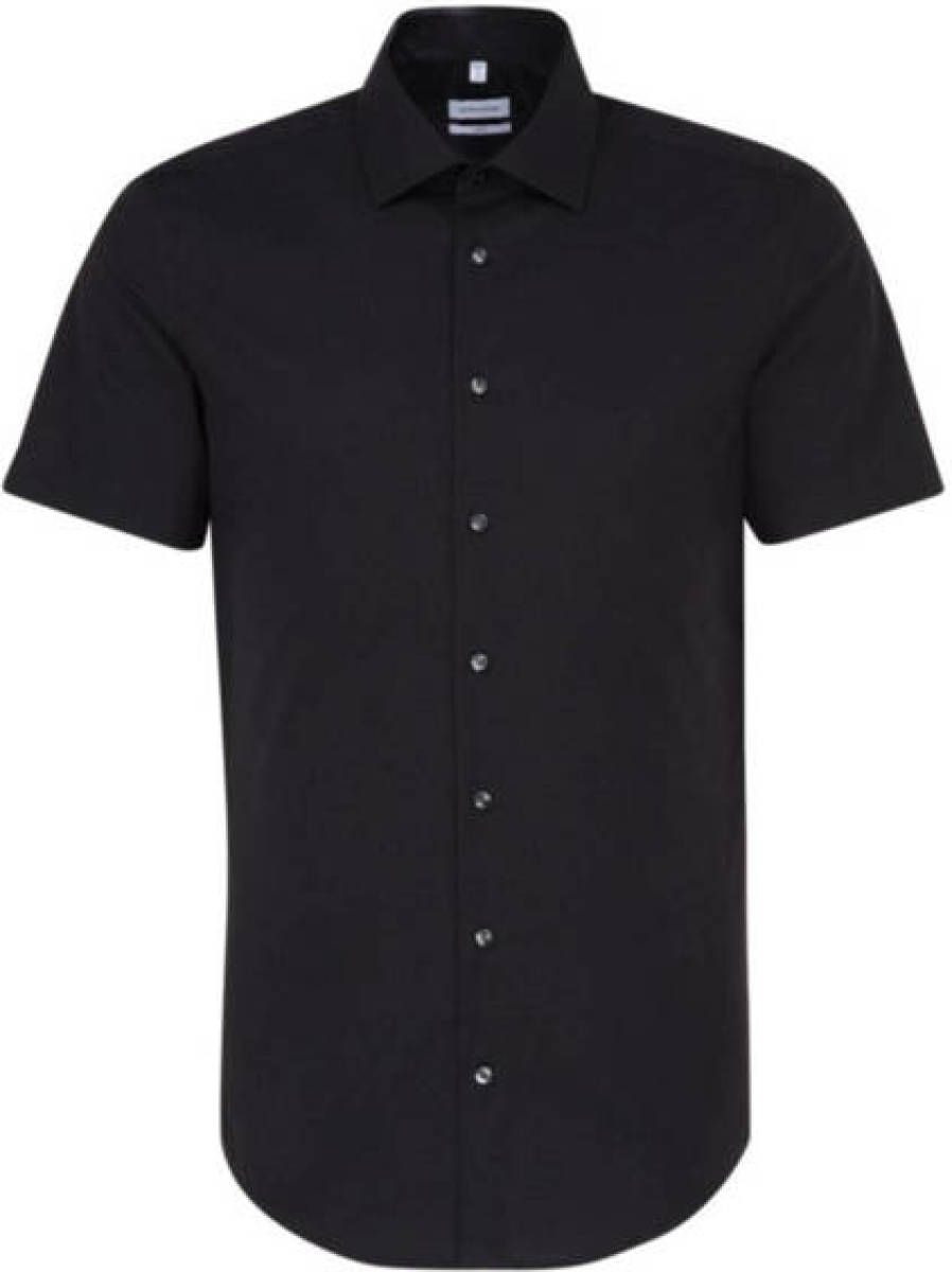 Seidensticker slim fit overhemd zwart