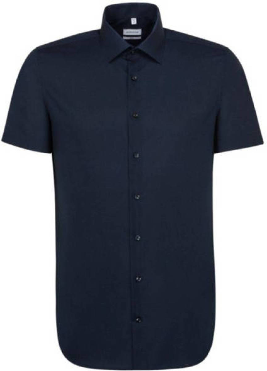 Seidensticker slim fit overhemd donkerblauw