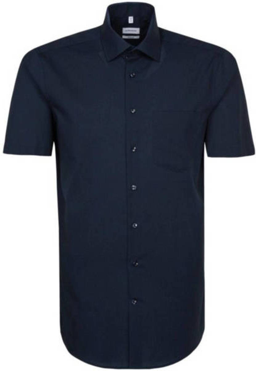 Seidensticker regular fit overhemd donkerblauw