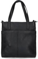 Manfield leren shopper zwart