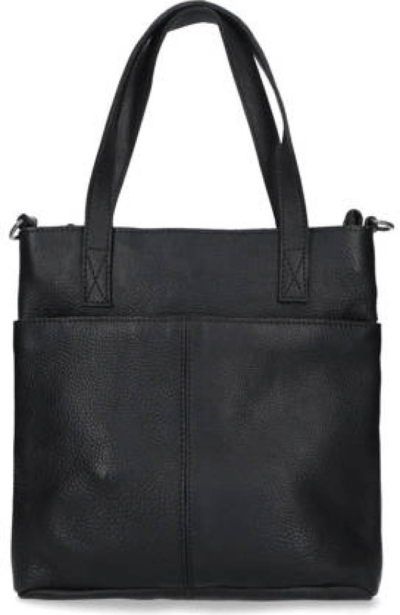Manfield leren shopper zwart