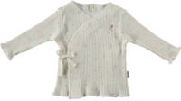 B*E*S*S baby longsleeve met stippen en overslag detail ecru/lichtroze