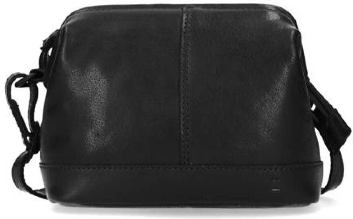Manfield leren crossbody tas zwart