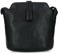 Manfield leren crossbody tas zwart