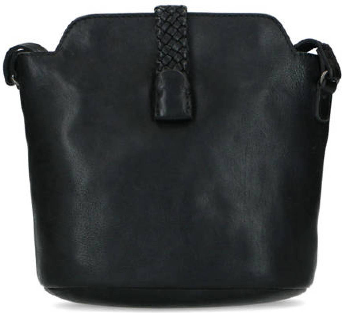 Manfield leren crossbody tas zwart