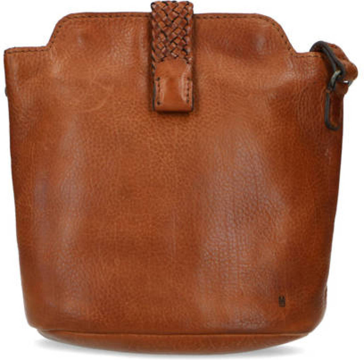 Manfield leren crossbody tas cognac