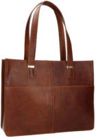 Manfield leren shopper cognac