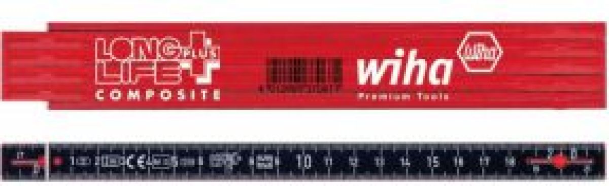 Wiha Duimstok Longlife® Plus Composite 2 M Metrisch. 10 Delen (37067) Rood/ Zwart