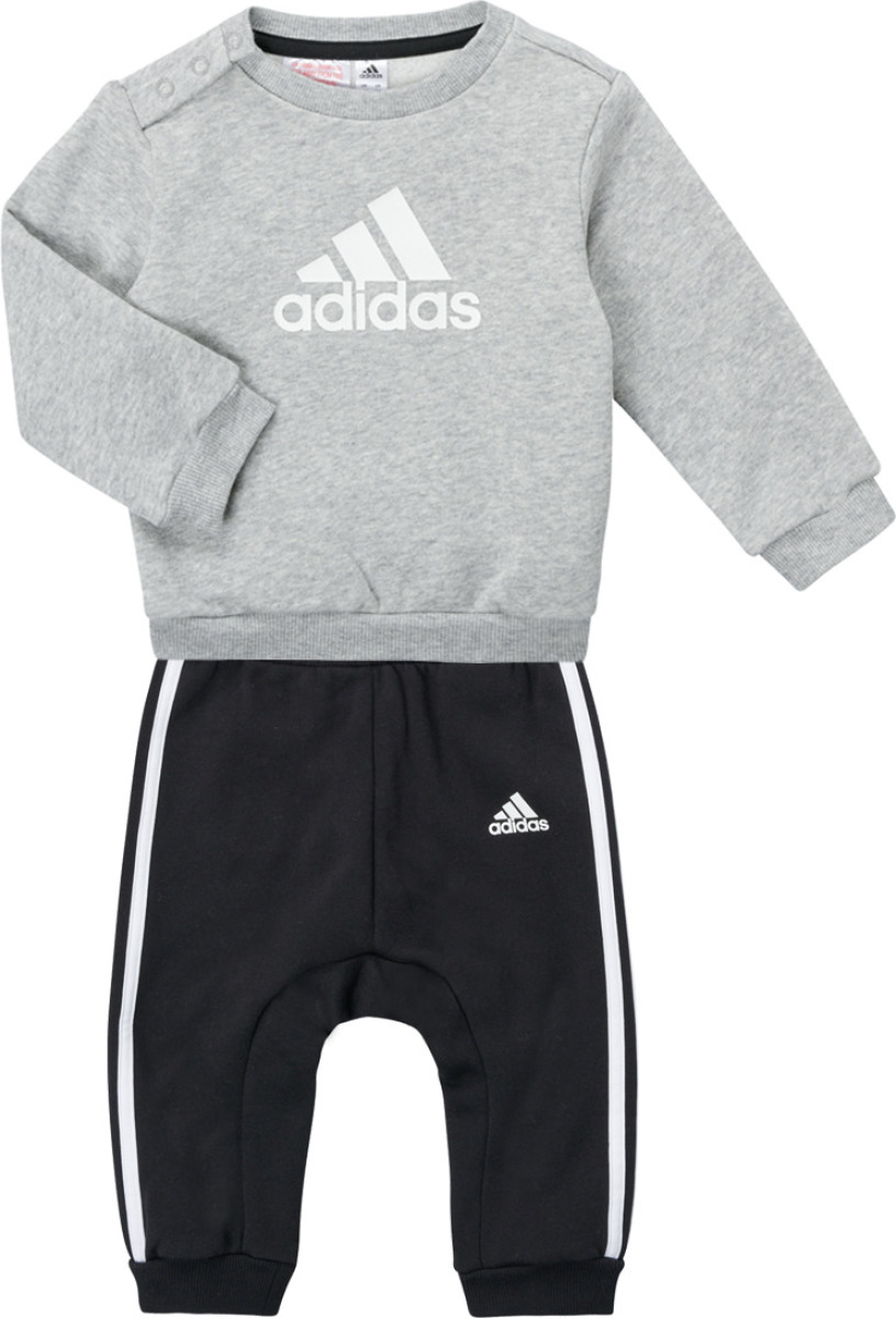 adidas Performance joggingpak grijs melange/wit/zwart