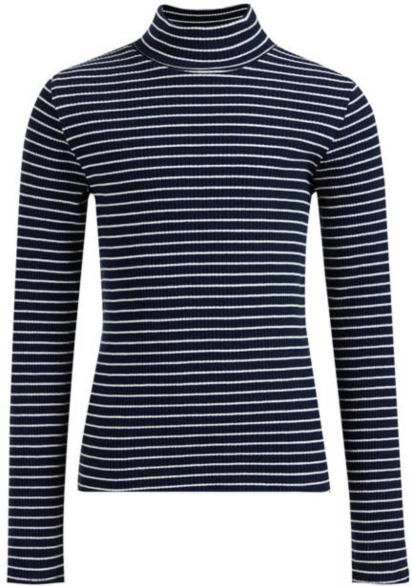 WE Fashion gestreepte top donkerblauw/wit