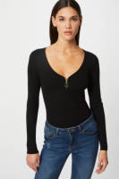 Morgan ribgebreide longsleeve zwart