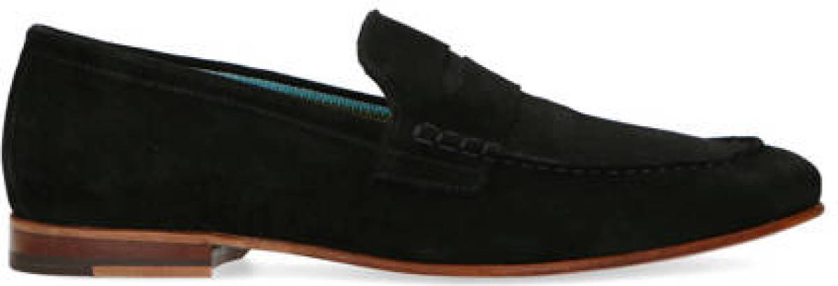 Manfield suède loafers zwart