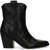 Manfield leren cowboylaarzen zwart