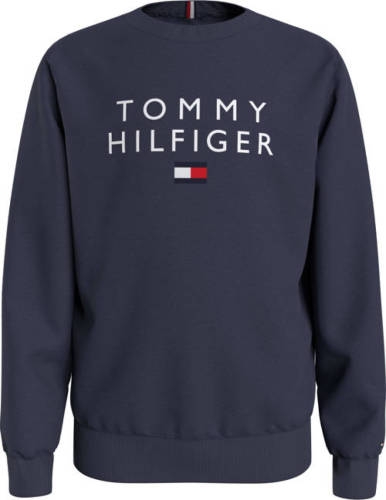 Tommy hilfiger sweater met logo donkerblauw