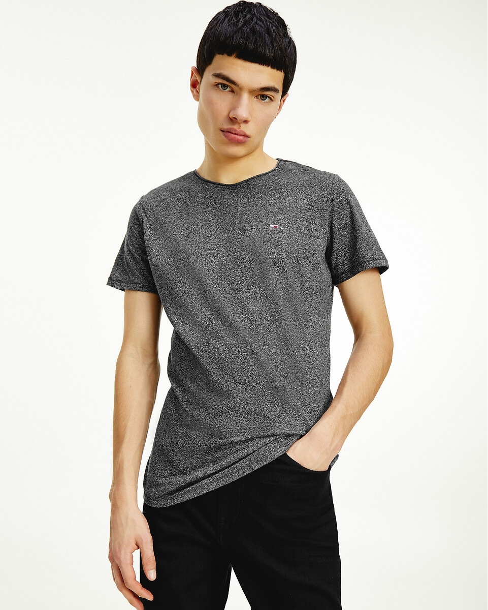 Tommy Jeans T-shirt Jaspe met biologisch katoen Black
