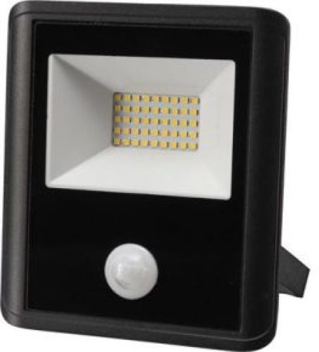 Perel Led-schijnwerper Voor Buitenshuis - 30 W. Neutraalwit - Zwart - Pir-sensor