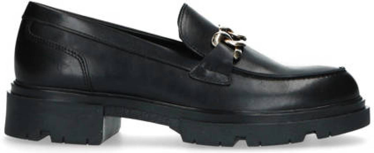 Manfield leren chunky loafers zwart