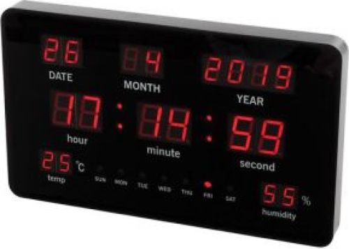 Perel Wandklok Met Led-display