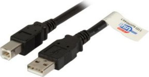 EFB Elektronik USB 2.0 A / B 3.0m 3m USB A USB B Mannelijk Mannelijk Zwart USB-kabel