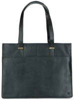 Manfield leren shopper zwart