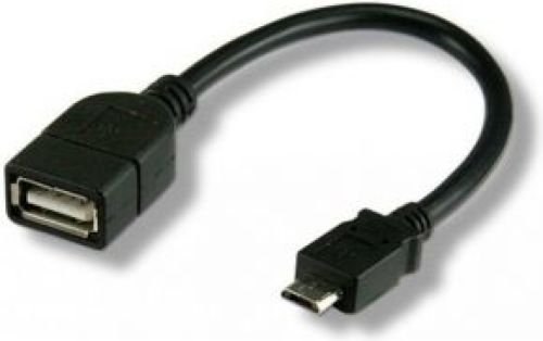 TECHly 0.2m USB 2.0 Micro B - USB 2.0 A M/F USB-kabel 0,2 m Micro-USB B USB A Zwart