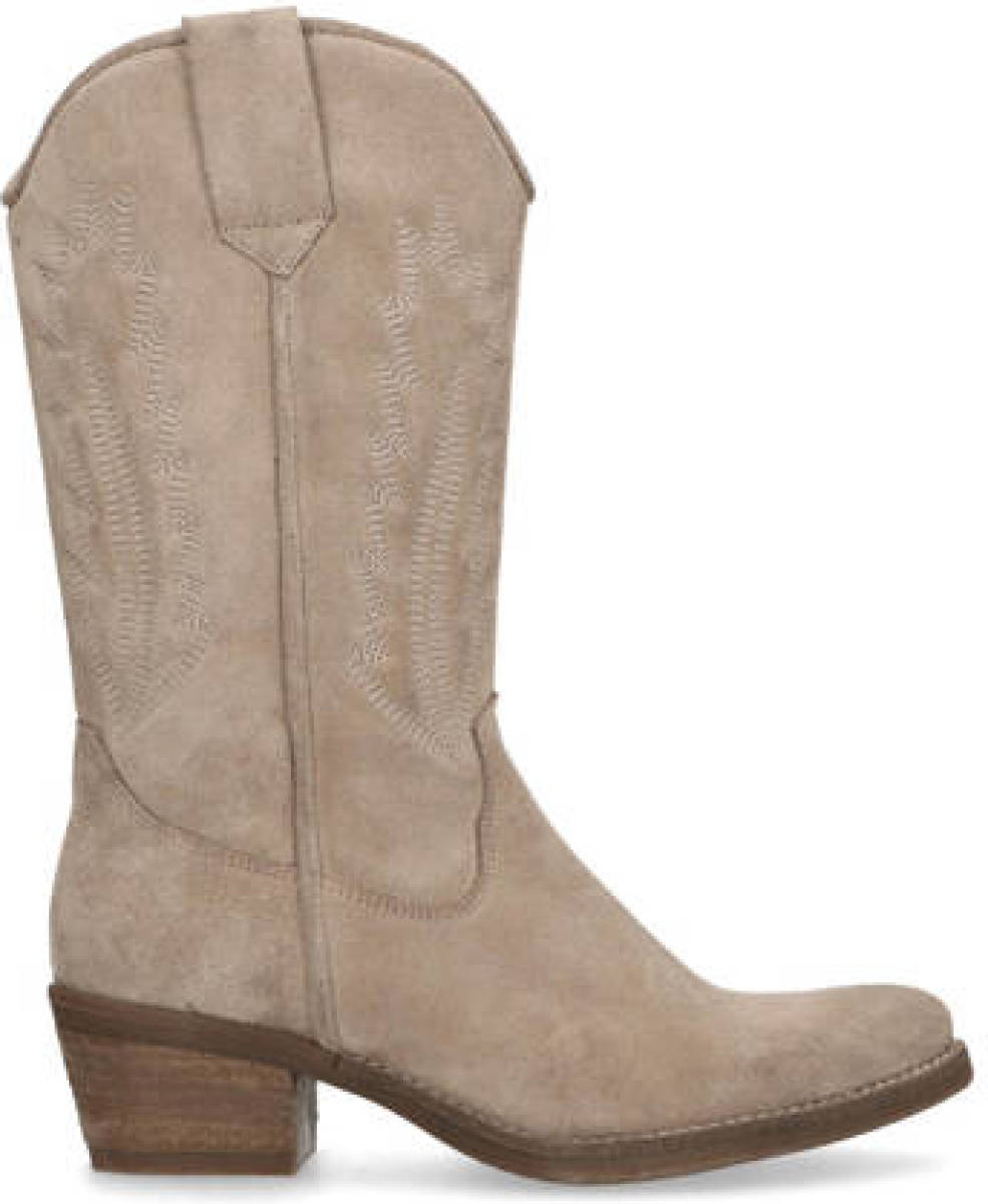 Manfield suède cowboylaarzen taupe