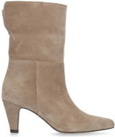 Manfield suède enkellaarzen beige
