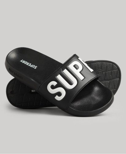 Superdry Sport Code Core Pool Slide badslippers zwart/wit