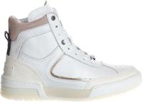 Shabbies Amsterdam hoge leren sneakers wit/roze
