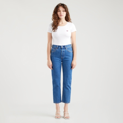 Levi's 501 crop high waist straight fit jeans jazz pop