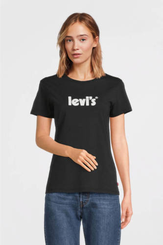 Levi's T-shirt Perfect Tee met logo zwart
