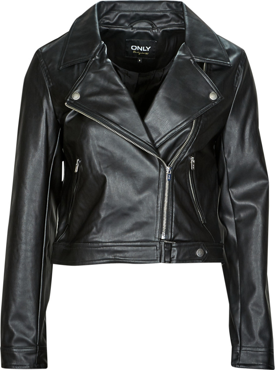 Only imitatieleren bikerjack ONLBEST zwart
