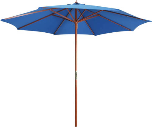 VidaXL Parasol met houten paal 300x258 cm blauw