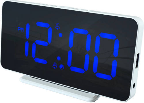 Caliber Slim-line wekker - Blauw display (HCG021)