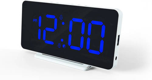 Caliber Slim-line wekker - Blauw display (HCG021)
