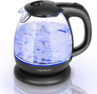 Aigostar Elfin 30IAX - Glazen waterkoker met LED - Zwart - 1L